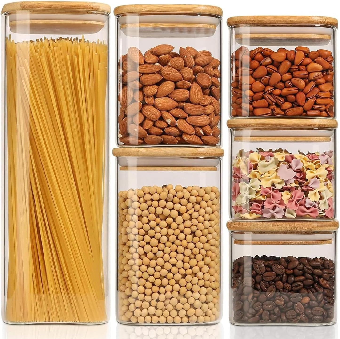 Airtight Glass Storage Canister with Bamboo Lid (Multiple sets available)