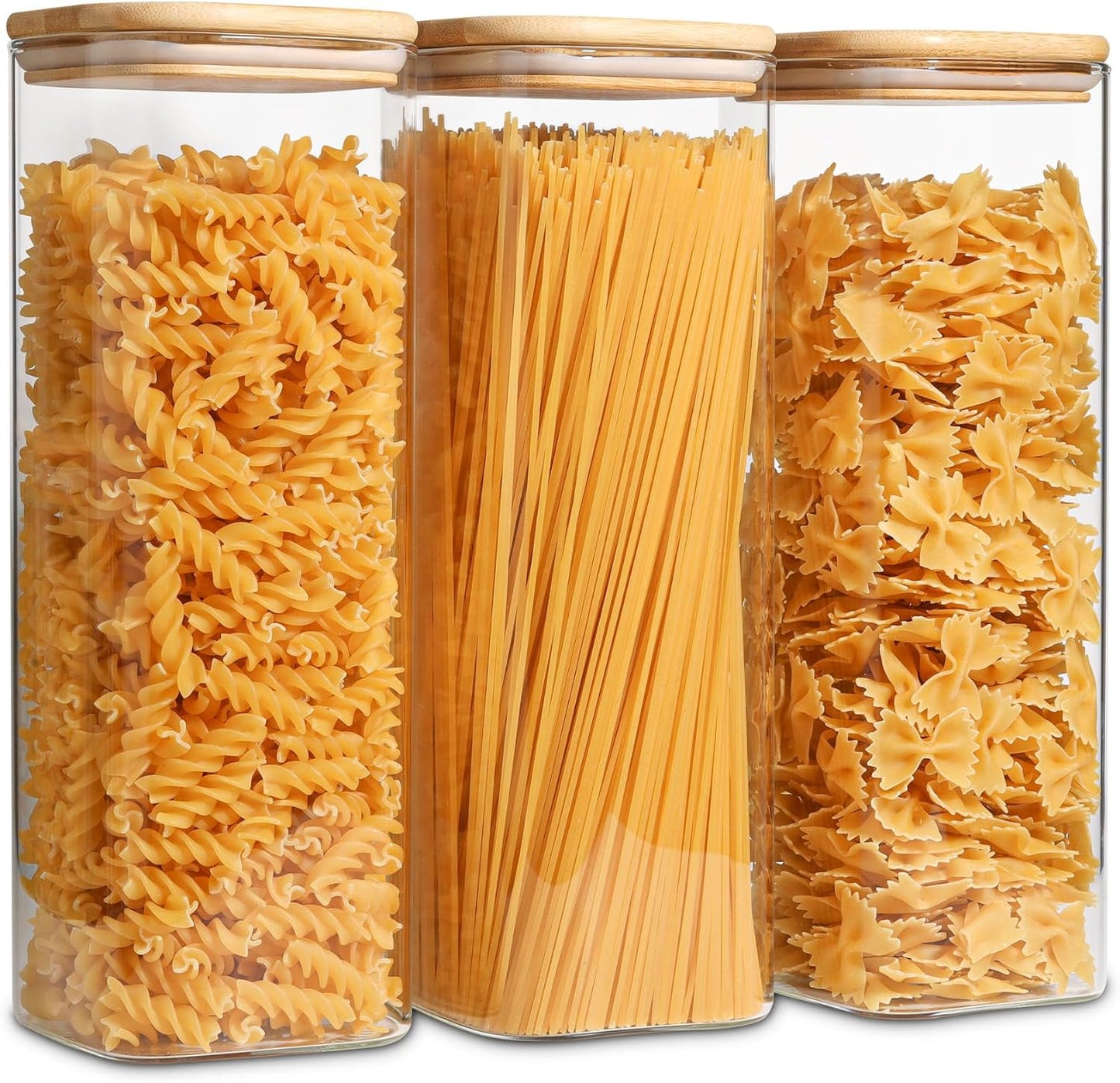 Airtight Glass Storage Canister with Bamboo Lid (Multiple sets available)