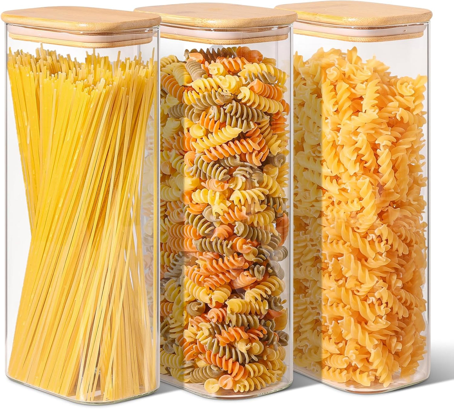 Airtight Glass Storage Canister with Bamboo Lid (Multiple sets available)