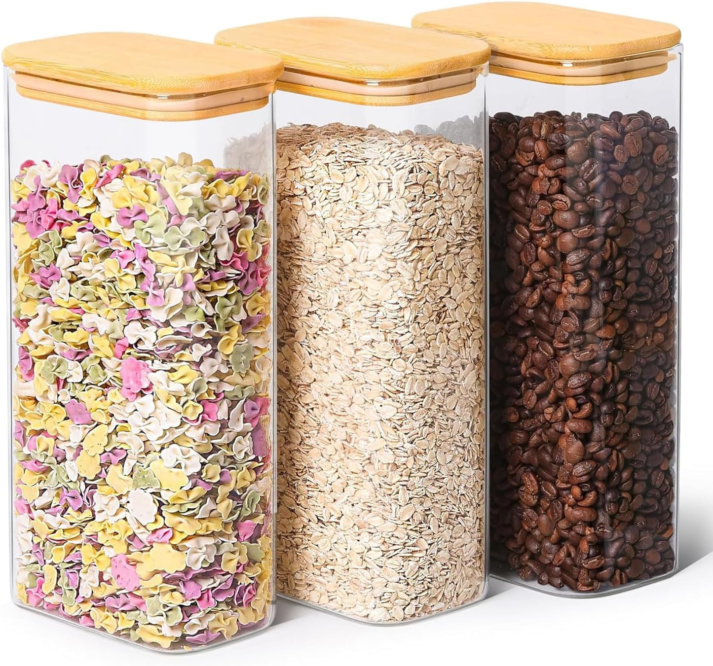 Airtight Glass Storage Canister with Bamboo Lid (Multiple sets available)
