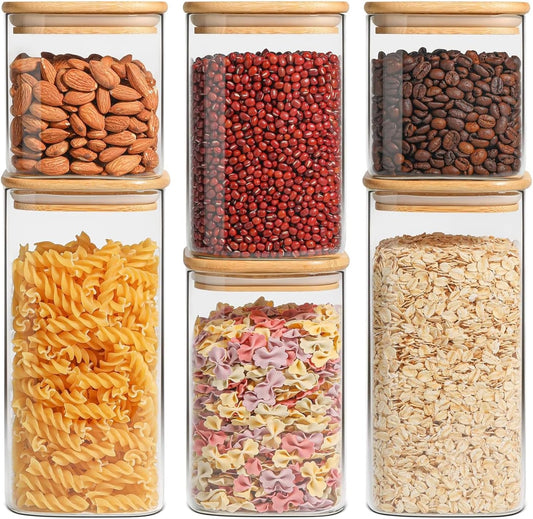 Airtight Glass Storage Canister with Bamboo Lid (Multiple sets available)
