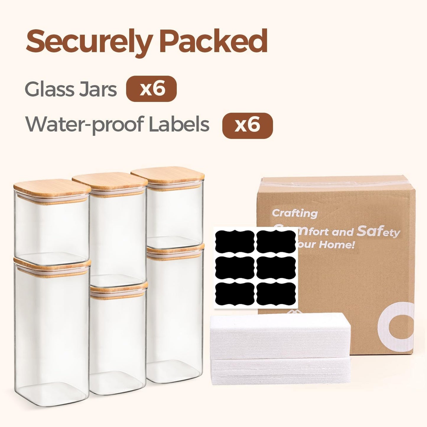 Airtight Glass Storage Canister with Bamboo Lid (Multiple sets available)