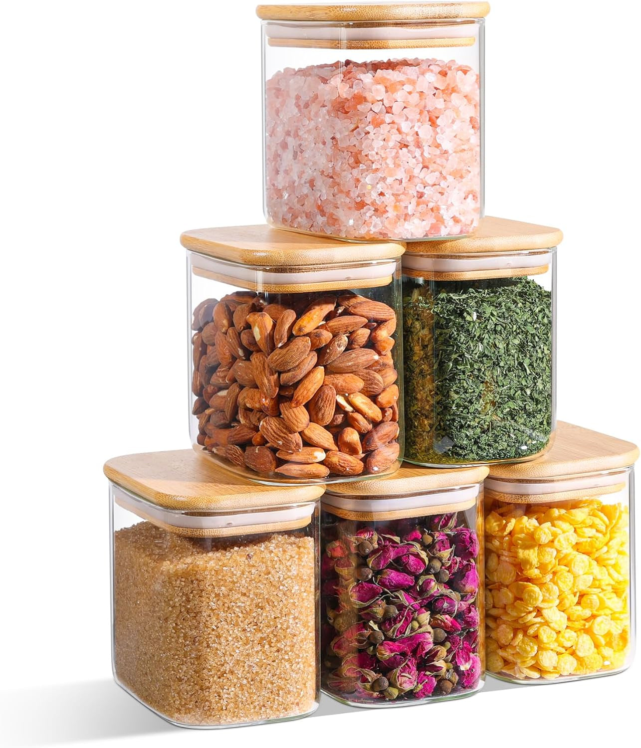 Airtight Glass Storage Canister with Bamboo Lid (Multiple sets available)