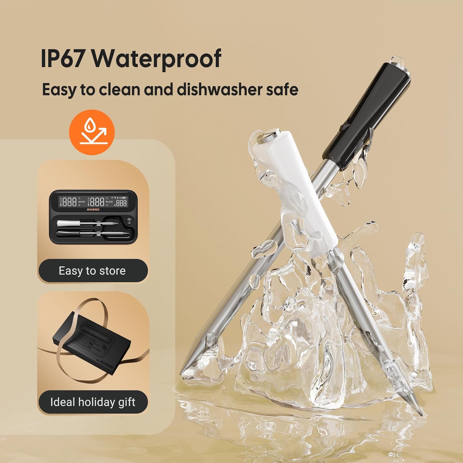 INKBIRD INT-12-BW - Wireless Meat Thermometer (2 or 4 probe)