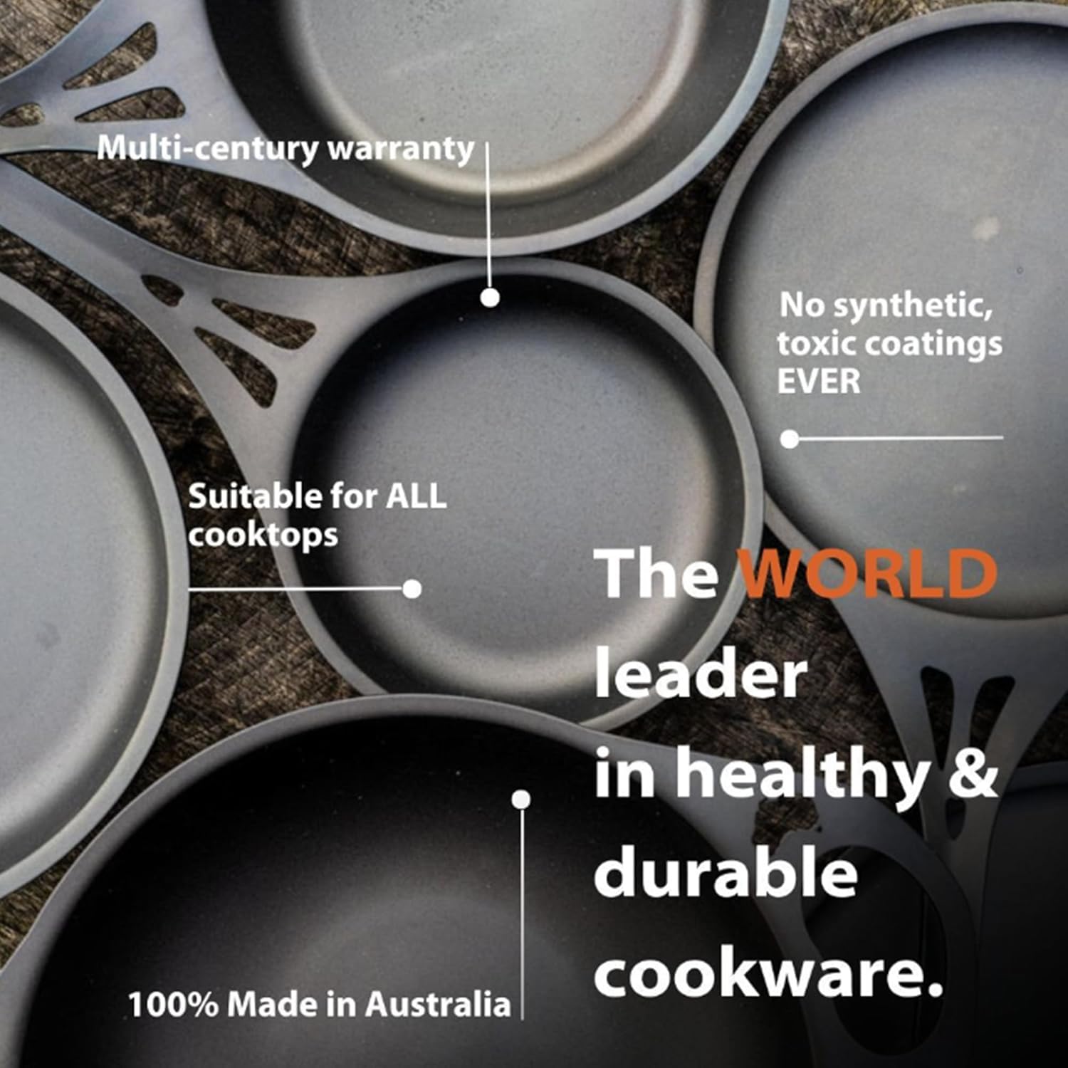 AUS-ION 8-Inch Skillet Cookware - Nonstick, Lightweight, Ergonomic Handle, Ideal for Frying, Baking, Grilling - Pre-Seasoned Pan - Suitable for All Heat Sources, Made in Australia