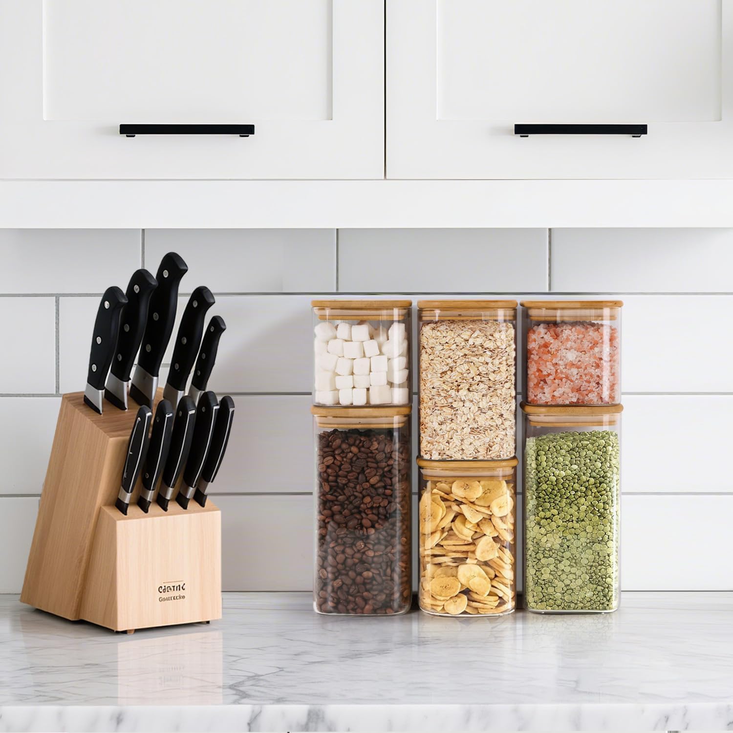 Airtight Glass Storage Canister with Bamboo Lid (Multiple sets available)