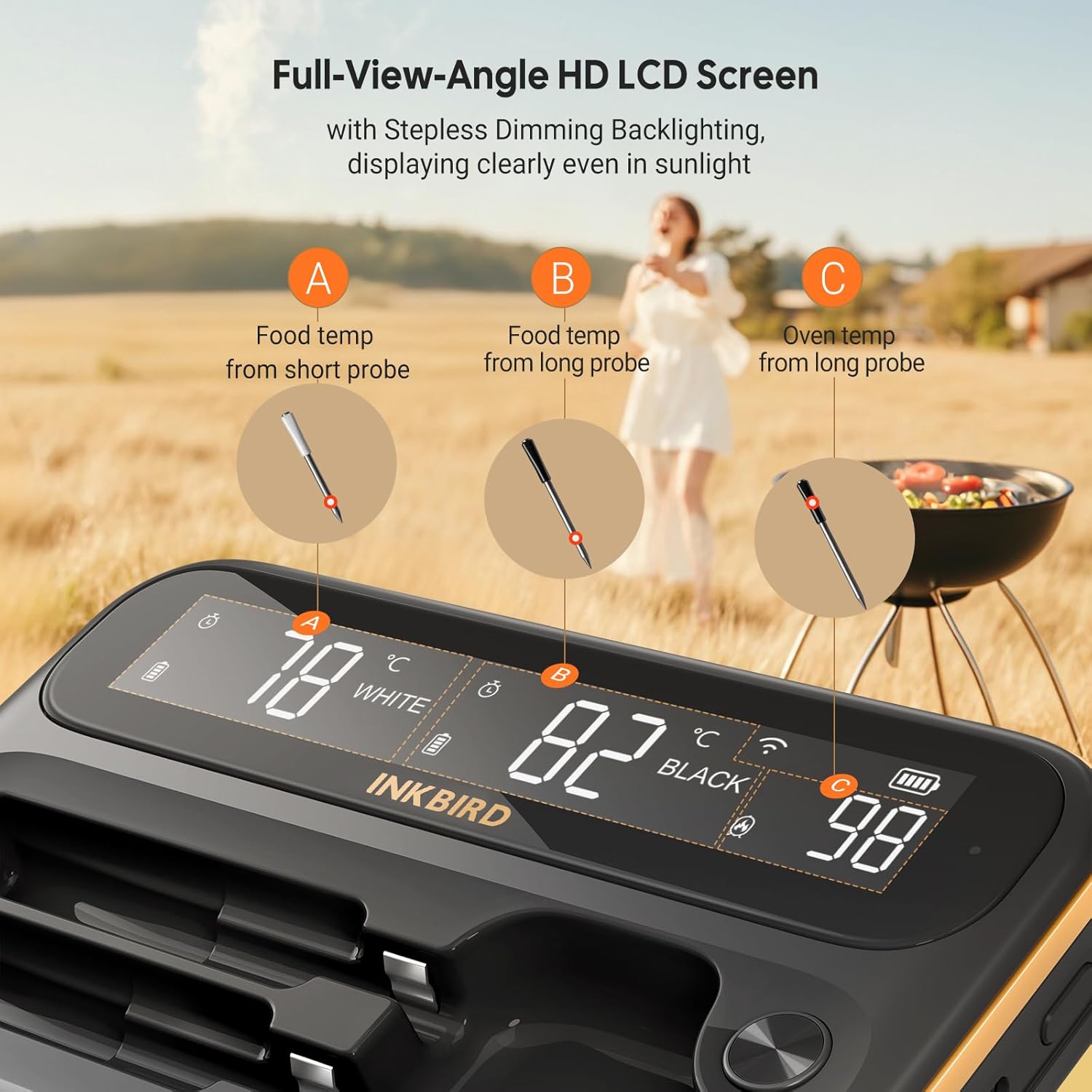 INKBIRD INT-12-BW - Wireless Meat Thermometer (2 or 4 probe)