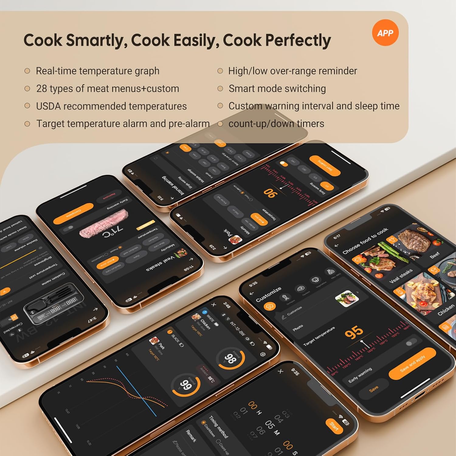 INKBIRD INT-12-BW - Wireless Meat Thermometer (2 or 4 probe)