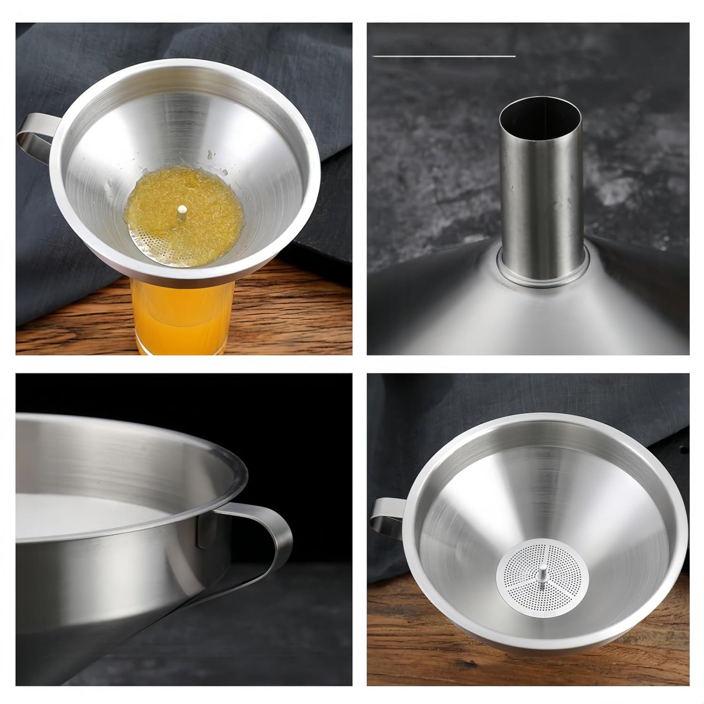 Stainless Steel Funnel with Extras