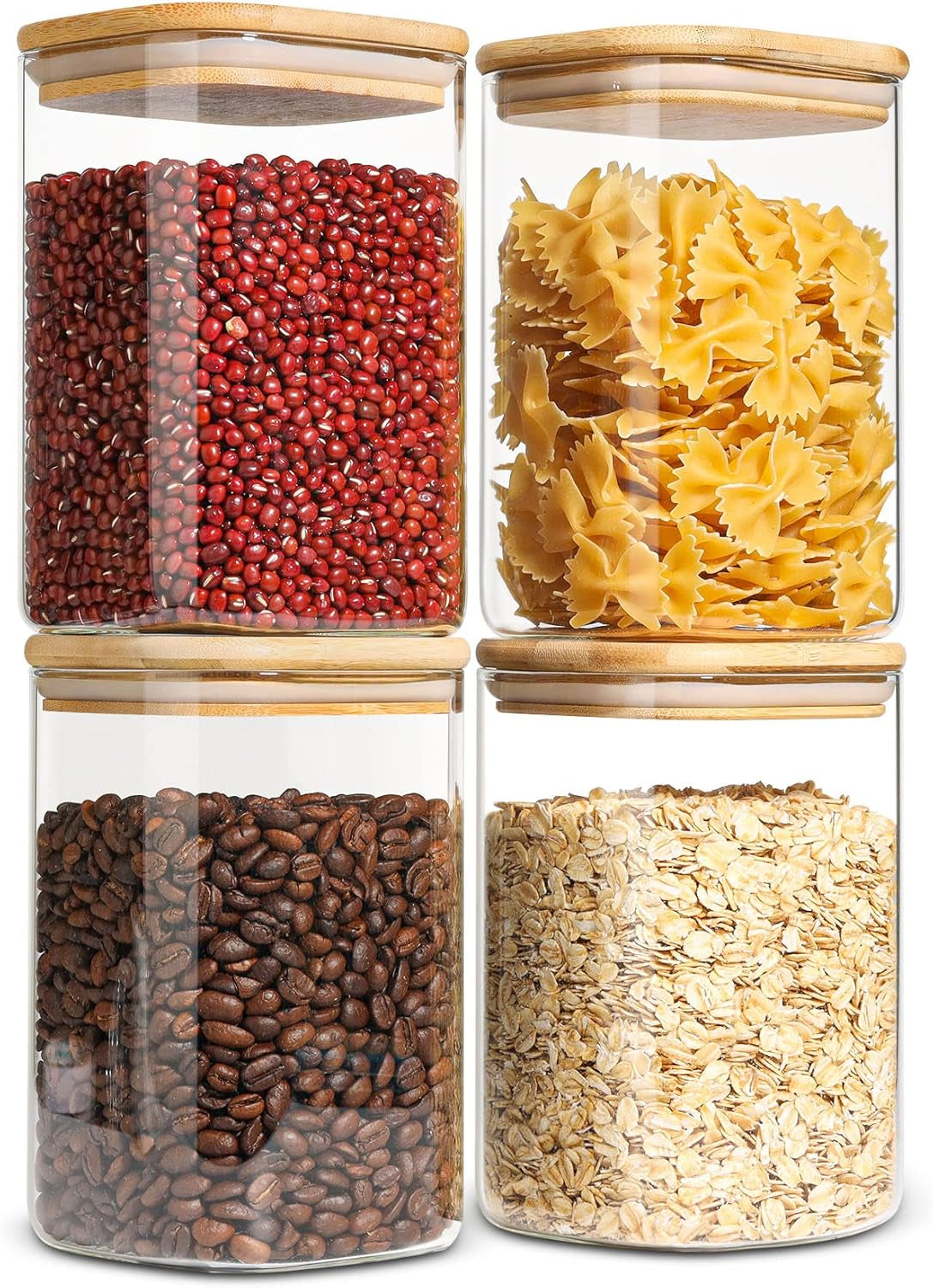 Airtight Glass Storage Canister with Bamboo Lid (Multiple sets available)