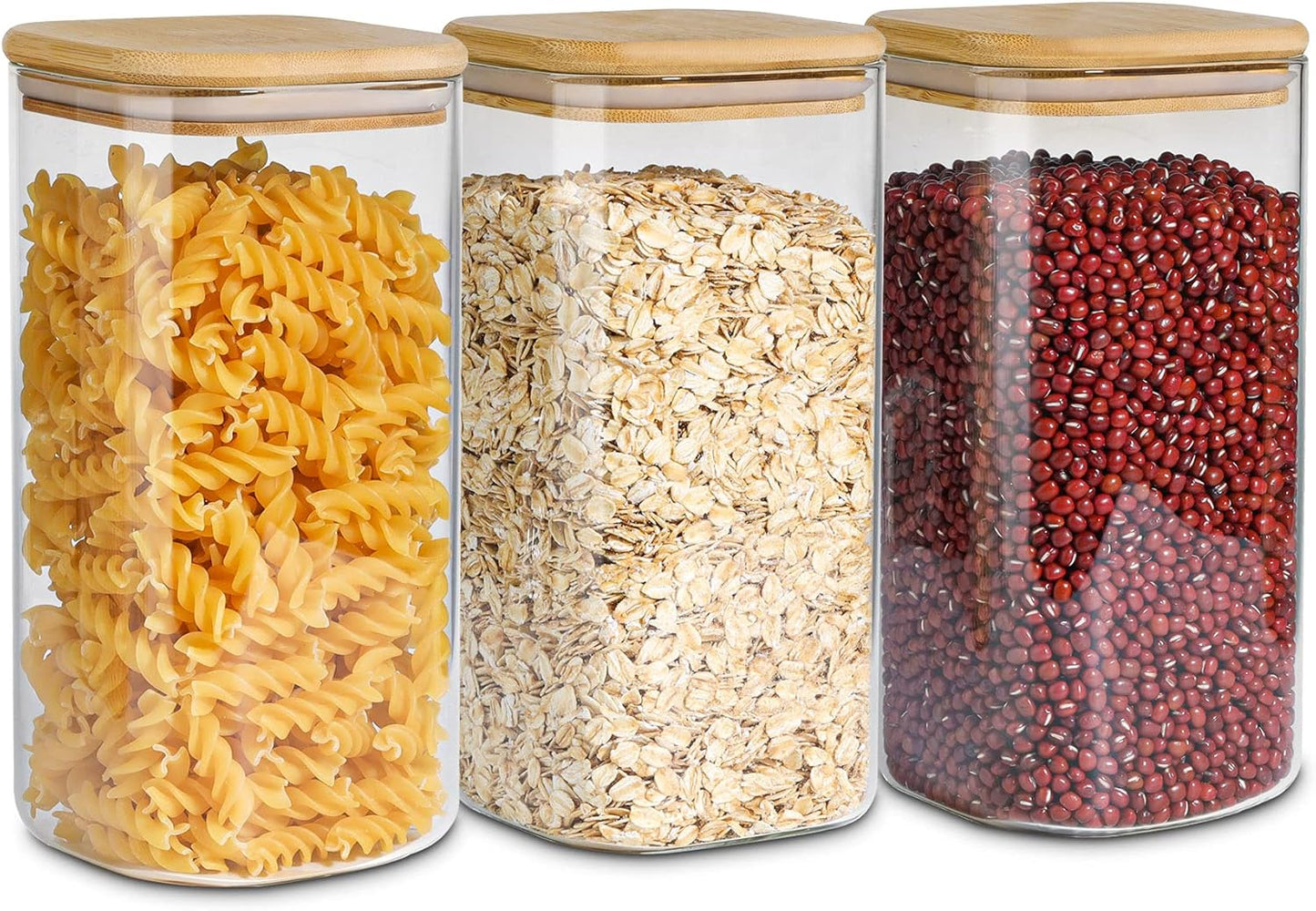 Airtight Glass Storage Canister with Bamboo Lid (Multiple sets available)