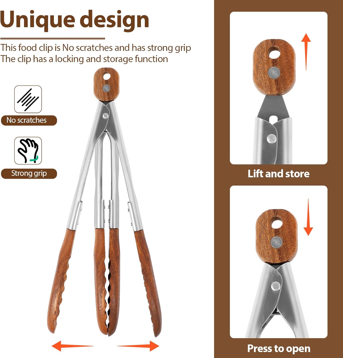 Timber Kitchen Tongs (Set of 2)