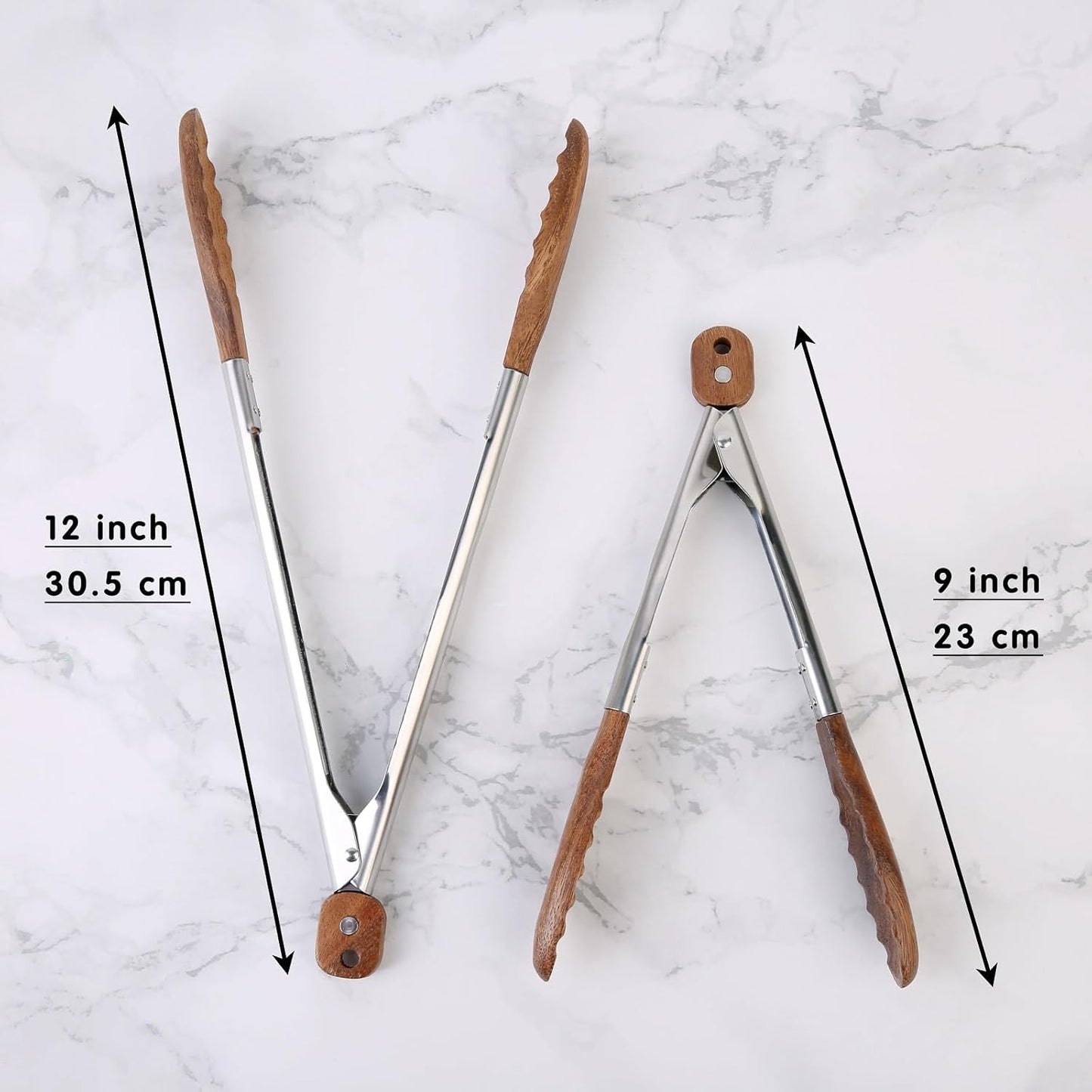 Timber Kitchen Tongs (Set of 2)