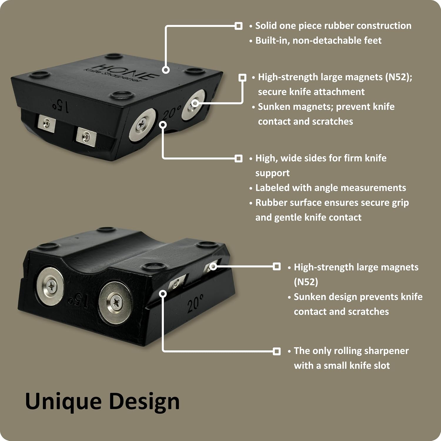 𝗛𝗢𝗡𝗘 Knife Sharpener with Diamond Sharpening Plates