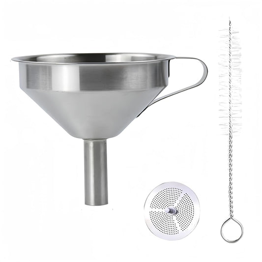 Stainless Steel Funnel with Extras