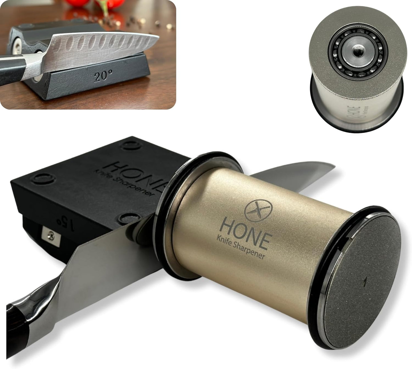 𝗛𝗢𝗡𝗘 Knife Sharpener with Diamond Sharpening Plates
