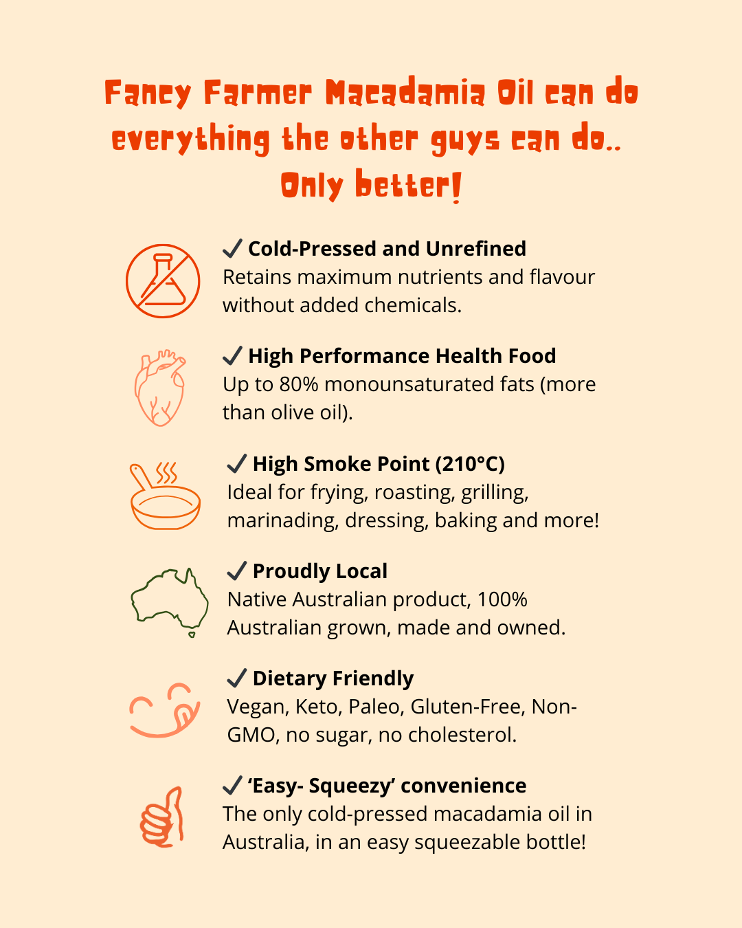 Fancy Farmer cold pressed macadamia oil benefits chart
